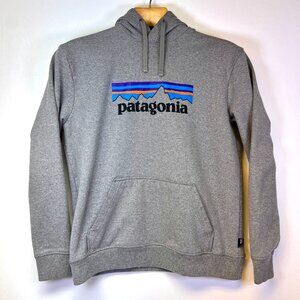 Patagonia P6 Logo Uprisal Hoody Mens Large Gray Sweatshirt Hoodie Pullover Fleec